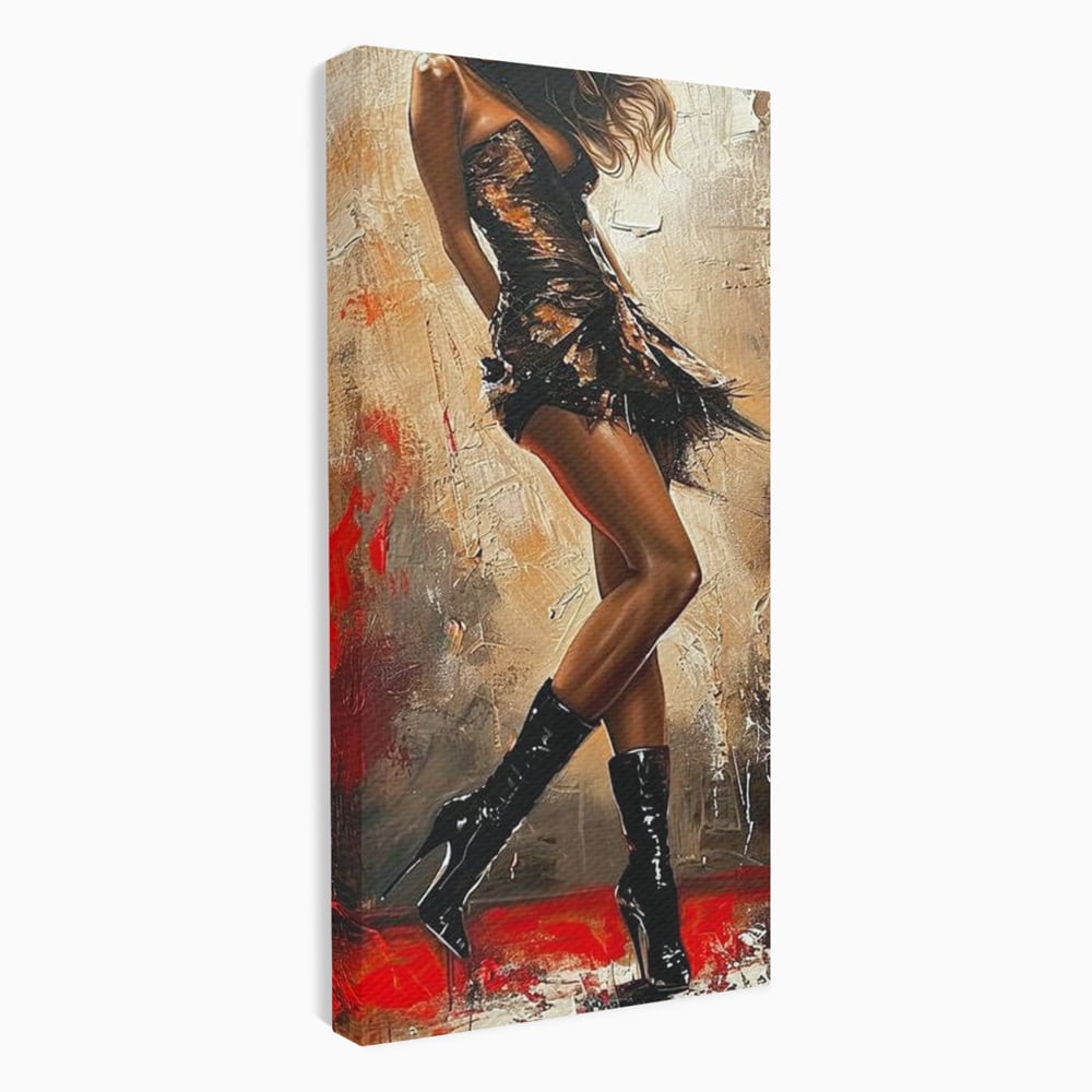 Tablou canvas cu tablou canvas cu silueta de dansatoare, fara rama, pe sasiu de lemn
